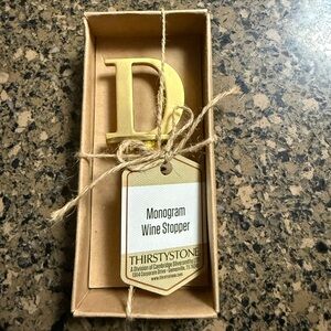 Brand New Gold Monogram Wine Stopper
